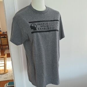 Gildan Gray Short Sleeve Graphic Tee - Inhale/Hold/Exhale